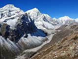 22 Tsha Tong, Eiger Peak, Gur Karpo Ri, Pemthang Karpo Ri And Triangle From Ridge Above Drakpochen The view up the valley from the ridge above Drakpochen include Tsha Tong, Eiger Peak, Gur Karpo Ri, Pemthang Karpo Ri and Triangle.